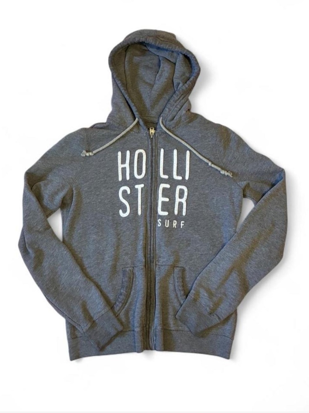 🩶🤍Gray Hollister Co. zip up hoodie